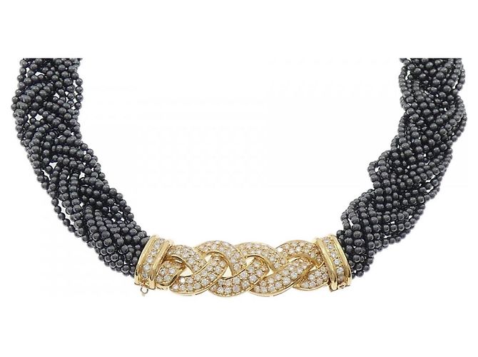 Collier Van Cleef & Arpels Au750 Hematite Diamond Noir 