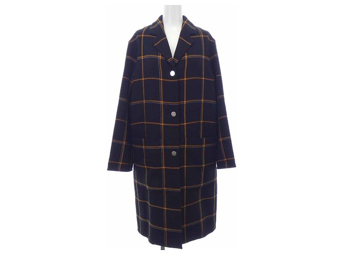 Hermès Hermes Wool Coat34 Black Orange