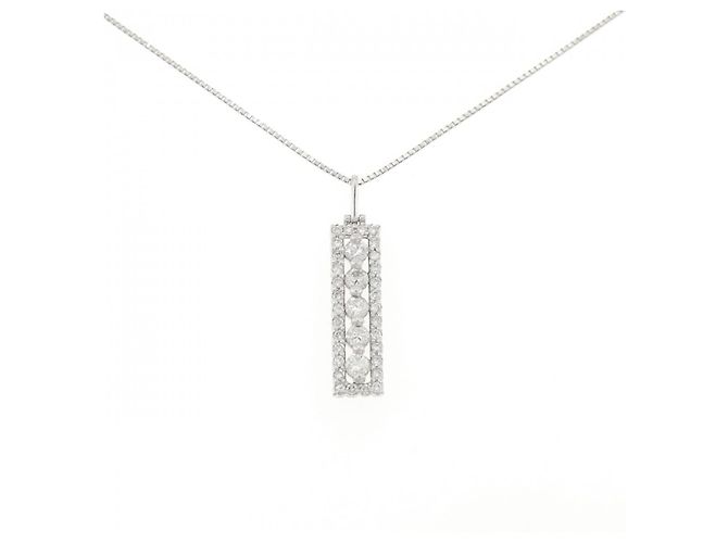 Autre Marque Diamant-Halskette PT900 PT850 Silber