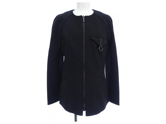 Hermès 3E0203DJ Collarless Jacket Wool Jacket Black