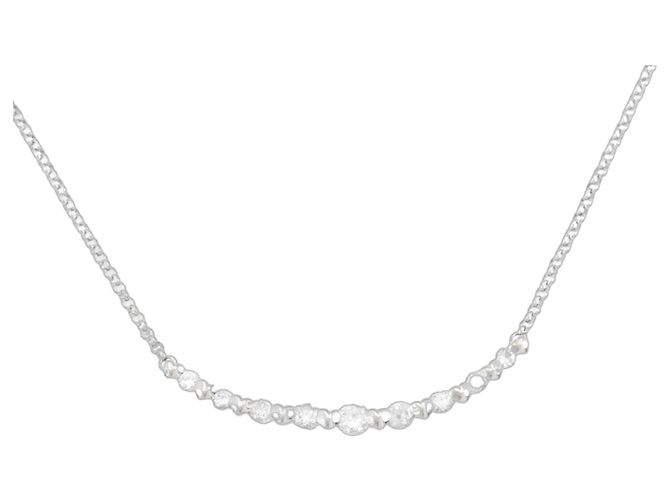 Autre Marque Diamant-Halskette PT900 PT850 Silber