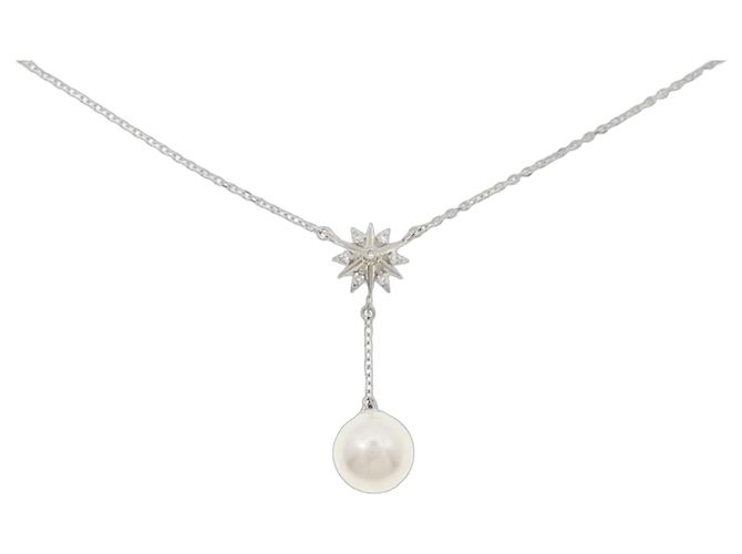 Autre Marque Colar de pérolas Akoya e diamantes em ouro branco Au750