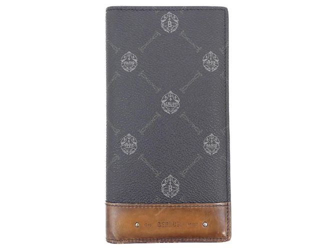 Cartera larga de cuero Berluti Negro