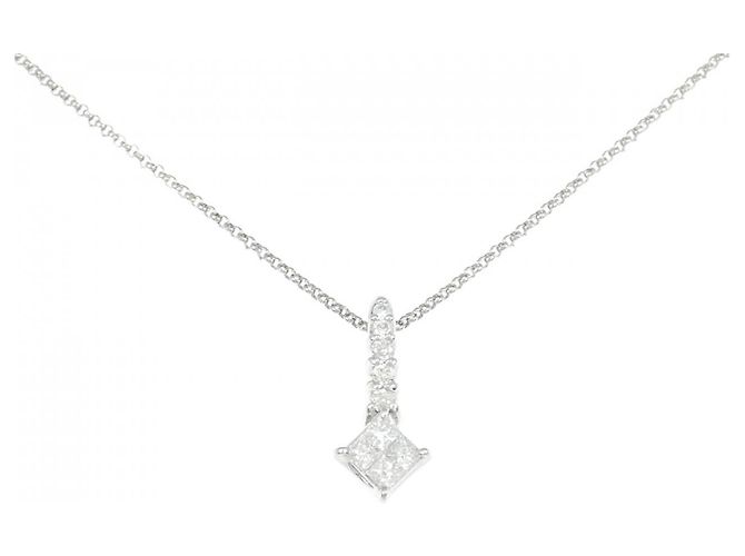 Autre Marque Diamant-Halskette PT900 PT850 Silber