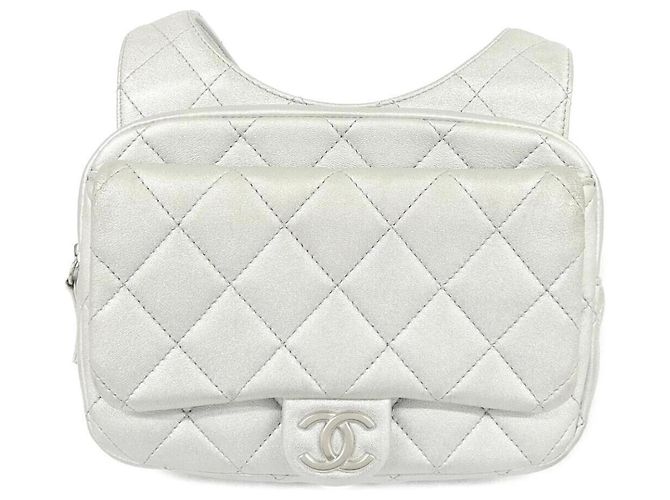Chanel AS4621 Silver Backpack Silvery