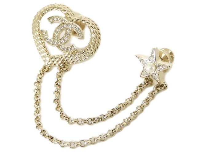 Chanel ABD095 Broche Épingle Blanc Doré