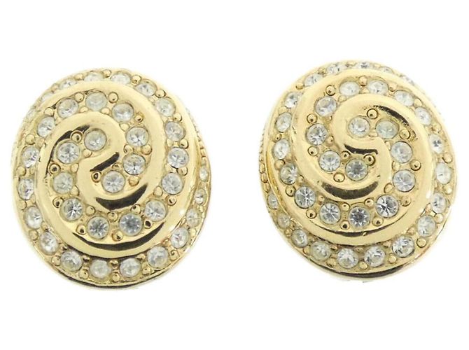 Orecchini a clip trasparenti e dorati Christian Dior D'oro