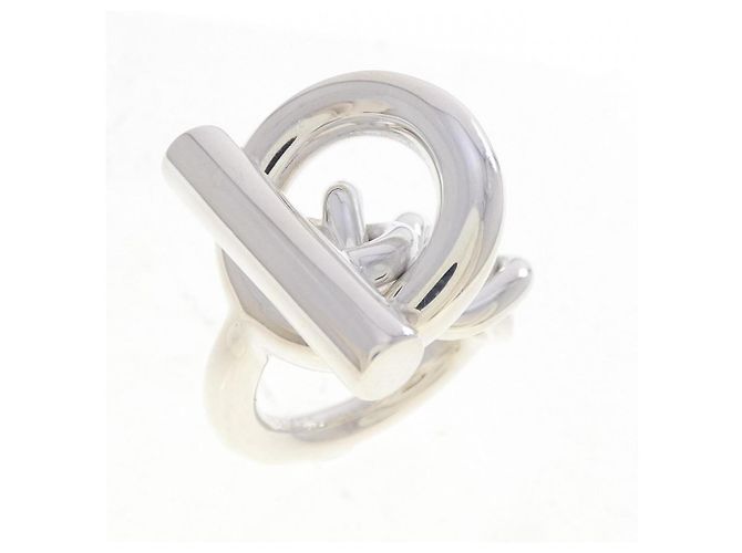 Hermès Hermes Croisette Band Ring Silber