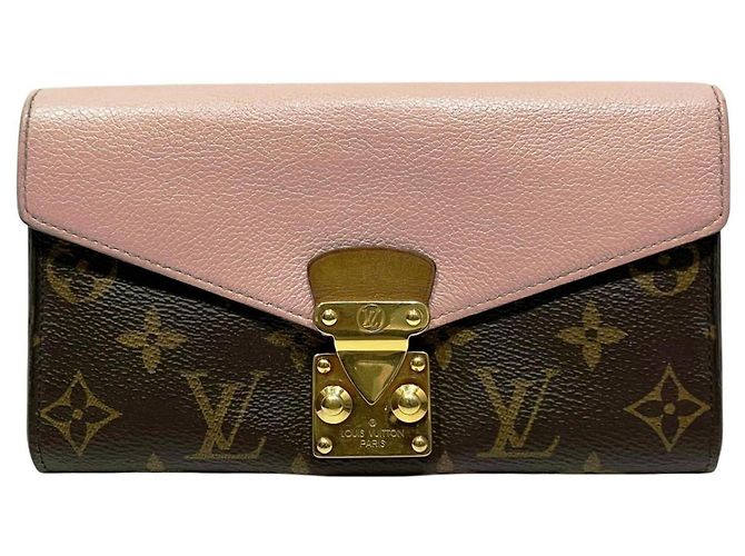 Cartera larga Pallas Louis Vuitton Castaño Rosa Monograma
