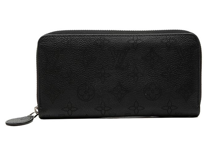 Louis Vuitton Monogram Mahina Zippy Wallet Schwarz