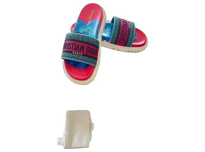 Dior Dway Slide Sandals Black Pink Blue Multiple colors