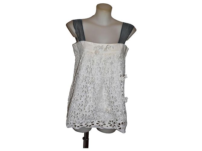 Philosophy Di Alberta Ferretti Top de renda sangallo branco