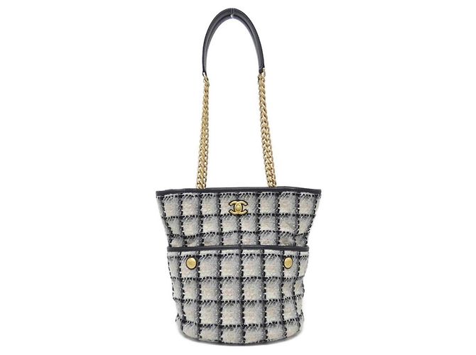 Borsa a Spalla Chanel Beige, Nero e Grigio Marrone