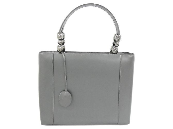 Bolsa de couro cinza Christian Dior Marrom