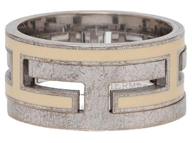 Ring Hermès Anel Move H em prata