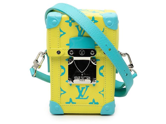Carteira Louis Vuitton Monogram Vertical Trunk Azul Amarelo