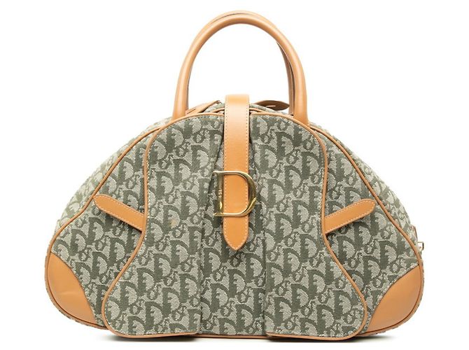 Bolsa Trotter Double Saddle Christian Dior Bege Verde