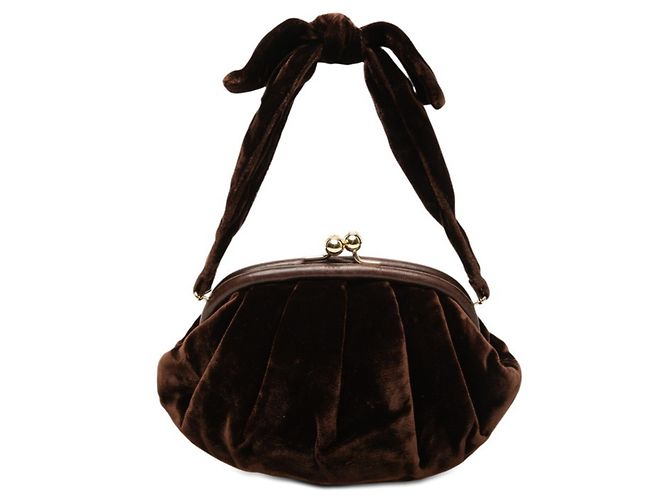 Bolsa de mão Mini com fecho Chanel Coco Mark Marrom