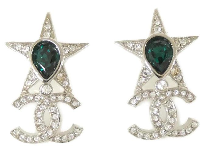 Orecchini Chanel ABA383 Argento Verde