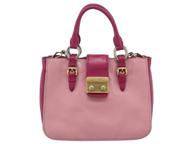 Miu Miu Madras Convertible Lock Leather Medium