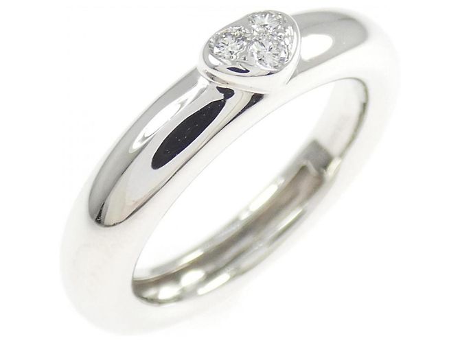 Tiffany & Co Anel de banda de ouro branco e diamantes Tiffany
