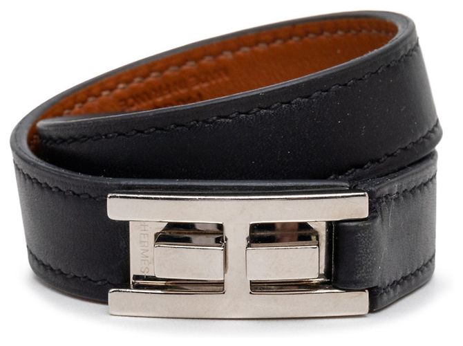 Hermès Bracciale Hermes Drag Double Tour Nero