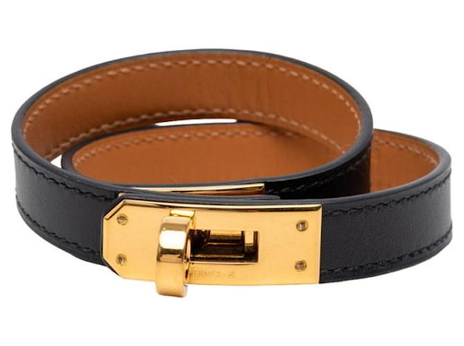 Hermès Bracelet Hermes Mini Kelly Double Tour Marron Noir 