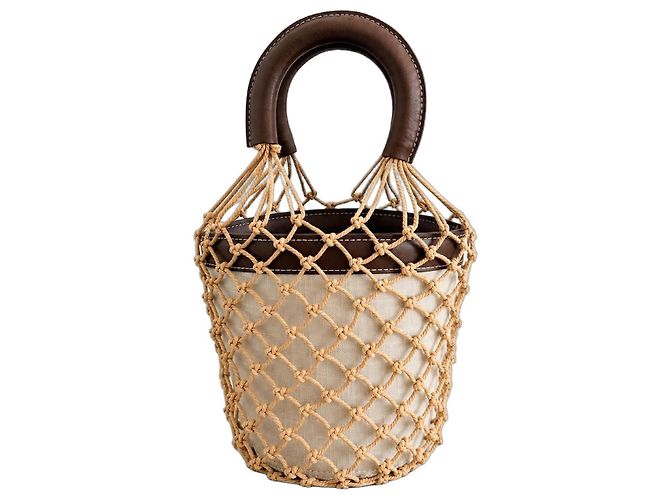 Borsa a secchiello Moreau Staud Marrone Beige 