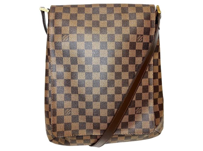 Bolsa de ombro Musette Louis Vuitton Marrom Damier ebene