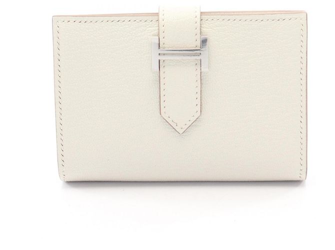 Hermès Hermes Bearn Card Case in White Chevre Leather