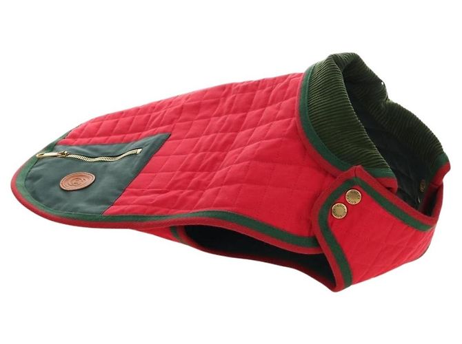 Abrigo para mascotas GUCCI Web Sherry Line Algodón Rojo Verde Auth 183133M Roja