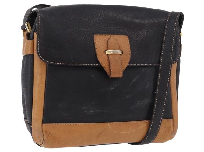Borsa a tracolla GUCCI in pelle nera e oro Auth ep14739 Nero D'oro