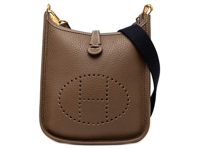 Hermès Borsa a tracolla Hermes Evelyne TPM Taupe Blu navy