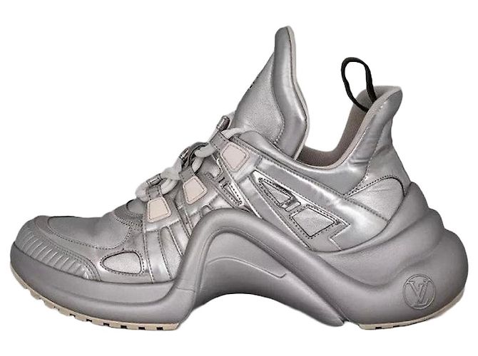 Louis Vuitton Silberne Plateau-Sneaker - Größe 41 gebraucht