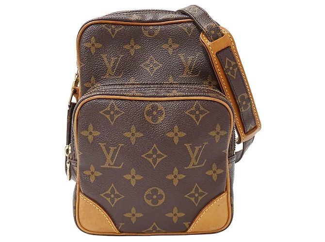 Bolsa de ombro em canvas Monogram Louis Vuitton Marrom