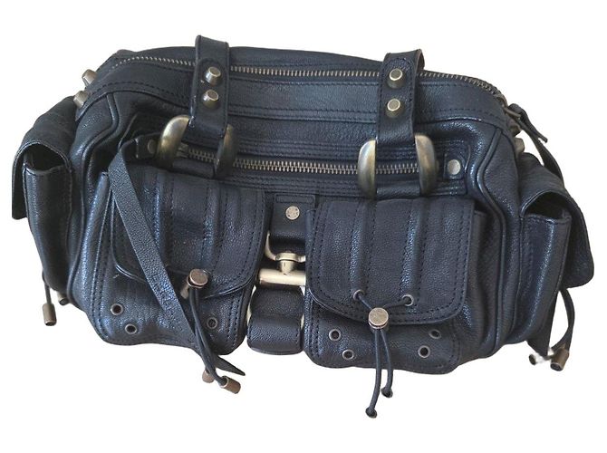 Barbara Bui Schwarze Lederhandtasche