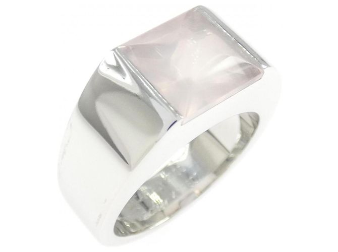 Anel Tank da Cartier em ouro branco com quartzo rosa