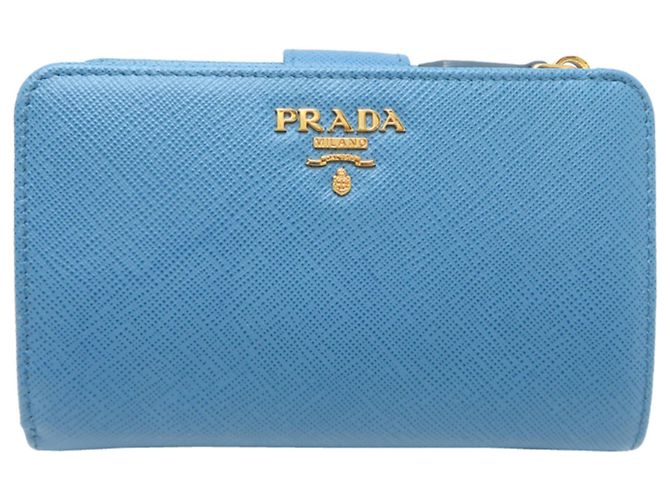 Saffiano Prada Women's Bi-fold Wallet White Blue Multiple colors Yellow Navy blue