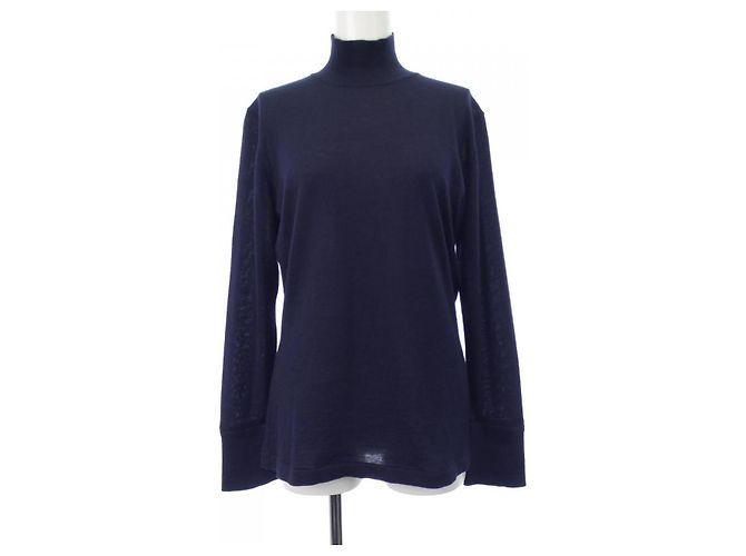 Hermès Kaschmir-Seide-Strick Blau Marineblau 
