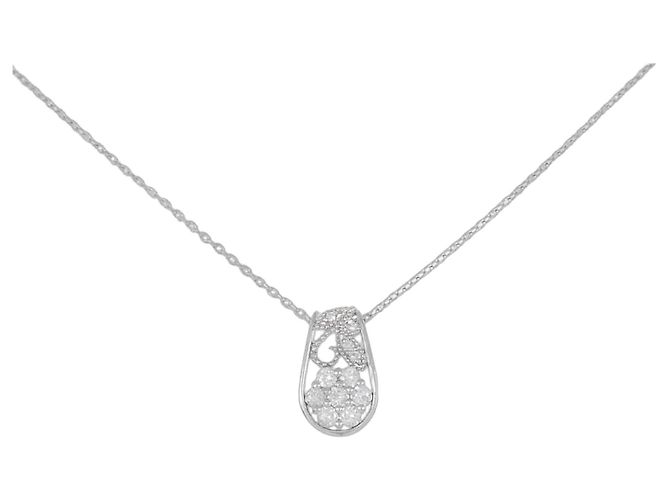 Autre Marque Pt950 Diamant-Halskette Silber