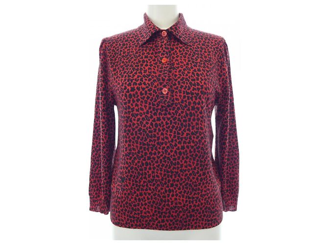 Top in seta e cashmere Christian Dior 144S71AM120 Nero Rosso