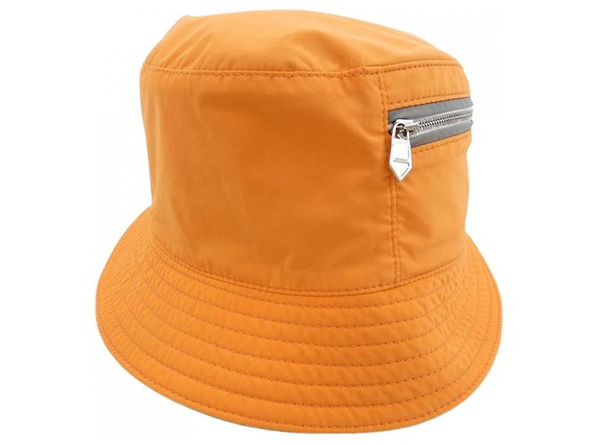 Hermès Hermes Leather Hat Brown Orange