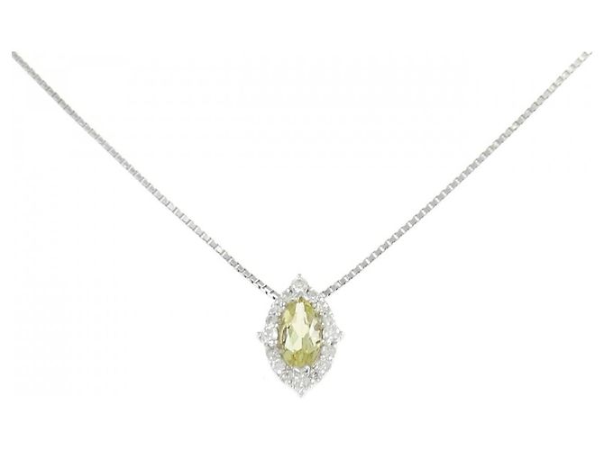Autre Marque Collar de cuarzo en oro blanco Au750 Plata