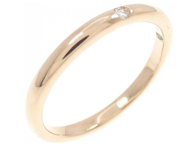 Autre Marque Anel de ouro rosa Au750 e diamantes