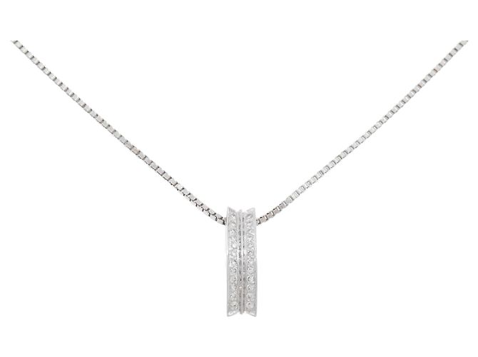 Autre Marque Colar de ouro branco Au750 e diamantes Prata