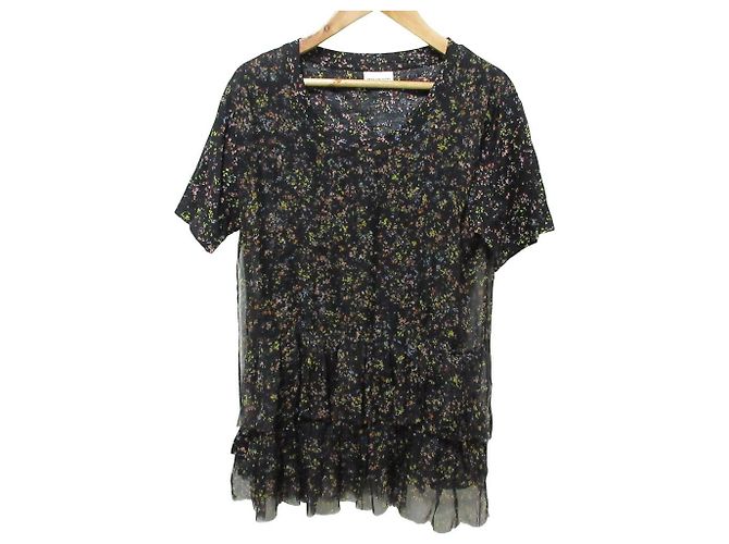 Camicetta a maniche corte in velo a strati Dries Van Noten Nero