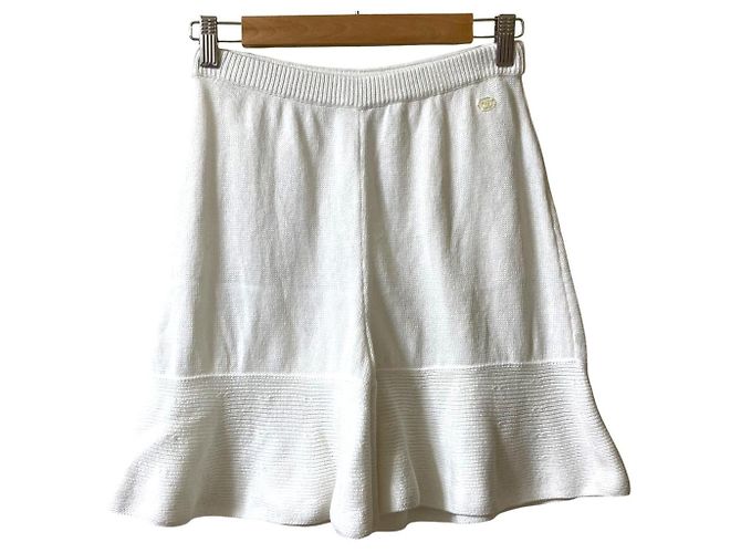 Timeless Short de malha de algodão Chanel Branco