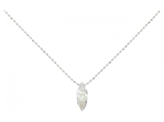 Autre Marque Platin-Diamant-Halskette Silber
