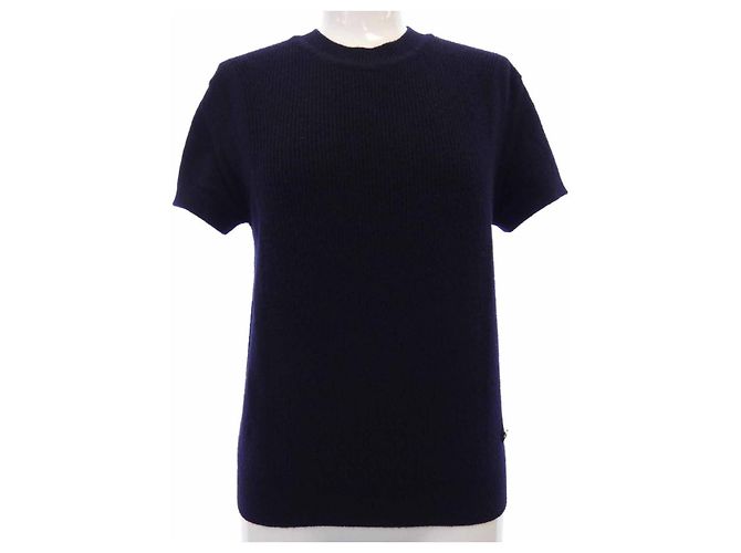 Hermès Top de punto de cachemira Hermes Azul Azul marino
