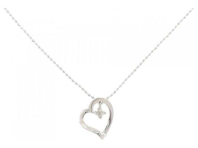 Autre Marque Collar de oro blanco 10K y diamantes Plata